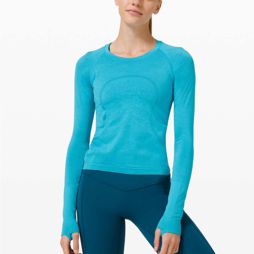 Lululemon size 4 blue swiftly tech long sleeve shirt 2.0 *race length